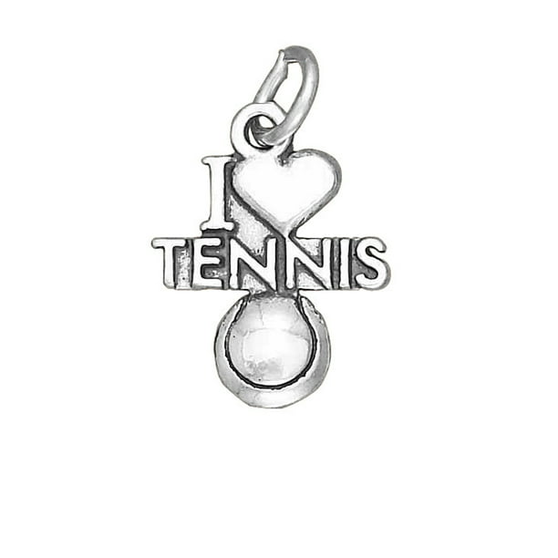 Sterling Silver Womens 1mm Box Chain I HEART TENNIS On A Tennis Ball Pendant Necklace Sterling Silver Womens 1mm Box Chain I HEART TENNIS On A Tennis Ball Pendant Necklace